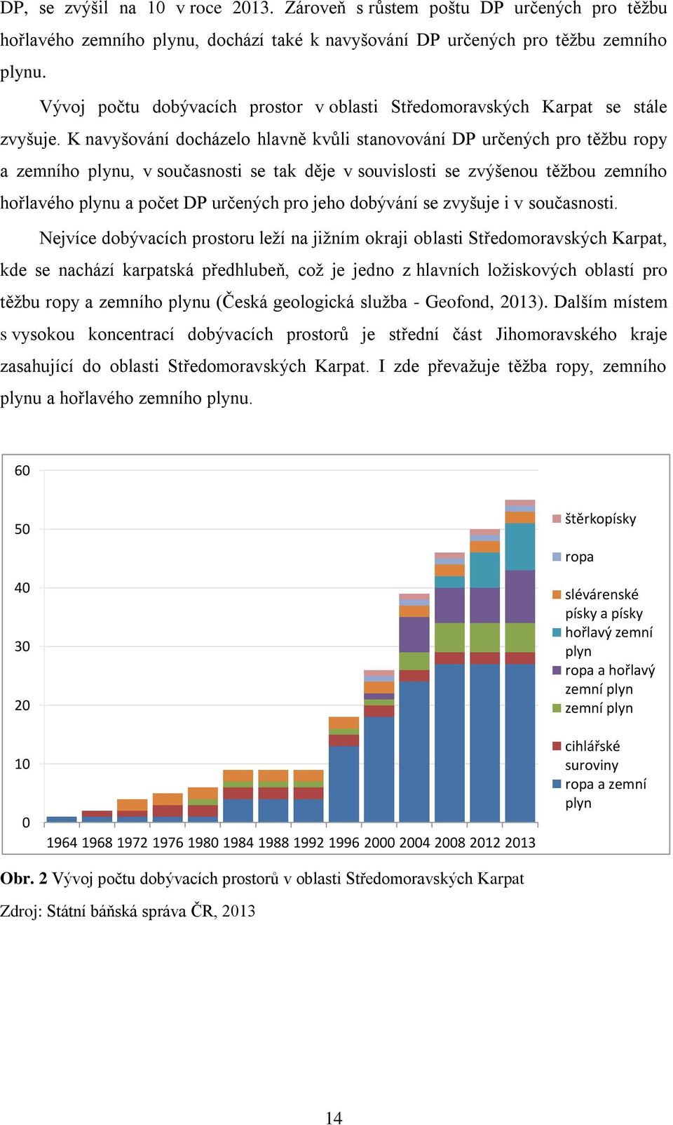 K navyšování docházelo hlavně kvůli stanovování DP určených pro těžbu ropy a zemního plynu, v současnosti se tak děje v souvislosti se zvýšenou těžbou zemního hořlavého plynu a počet DP určených pro