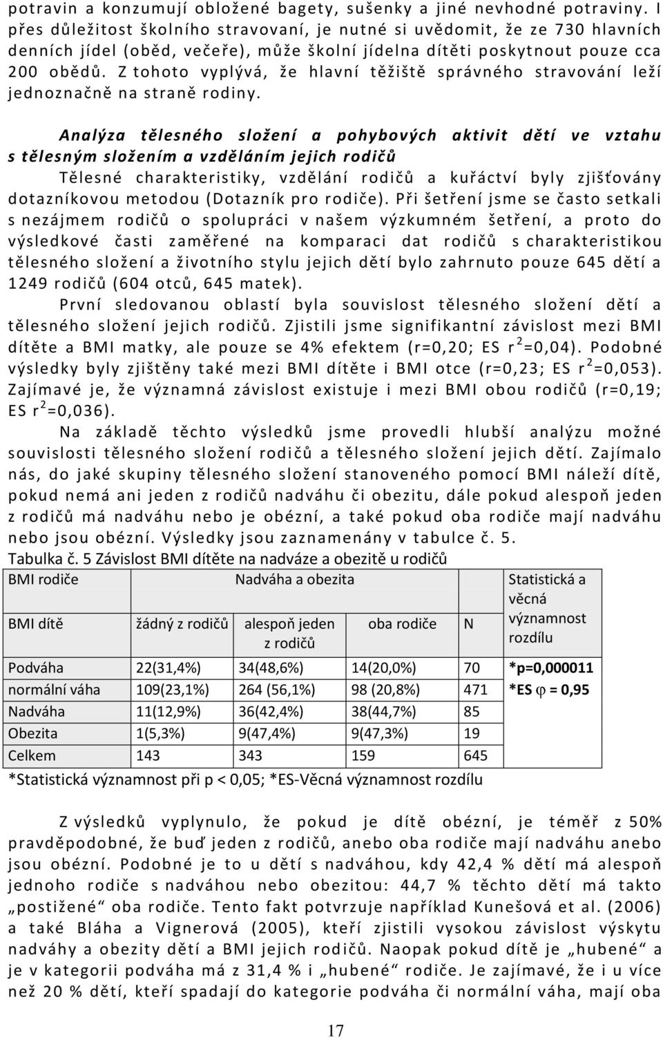 Z tohoto vyplývá, že hlavní těžiště správného stravování leží jednoznačně na straně rodiny.