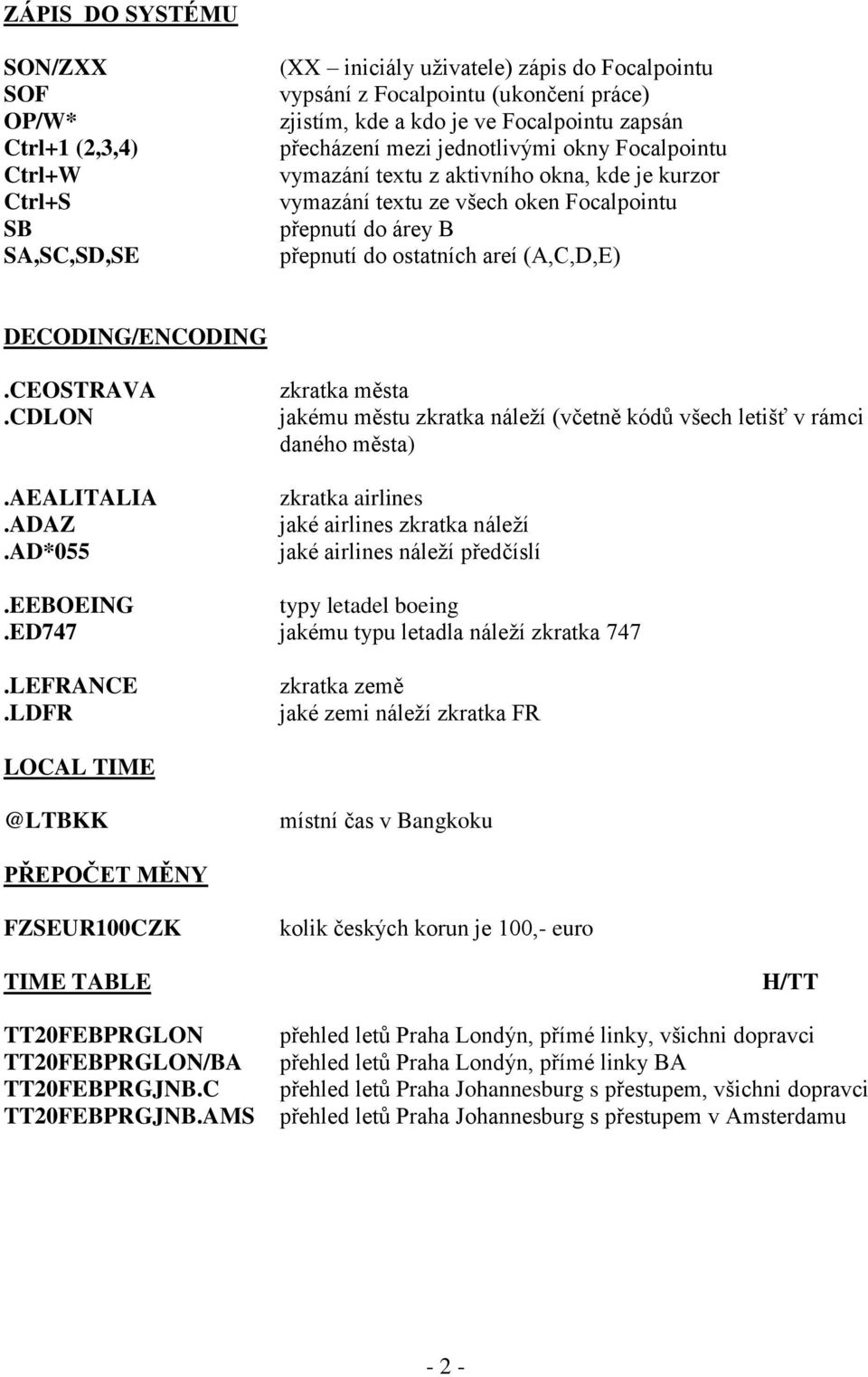 DECODING/ENCODING.CEOSTRAVA.CDLON.AEALITALIA.ADAZ.