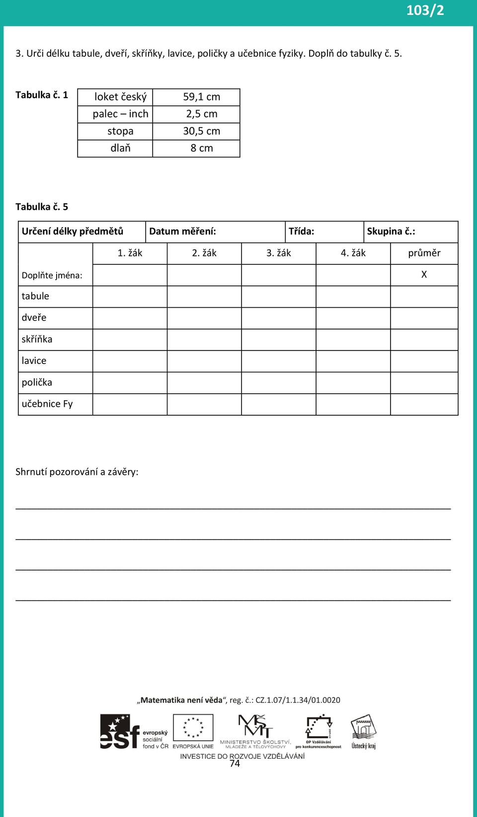 1 loket český palec inch stopa dlaň 59,1 cm 2,5 cm 30,5 cm 8 cm Tabulka č.