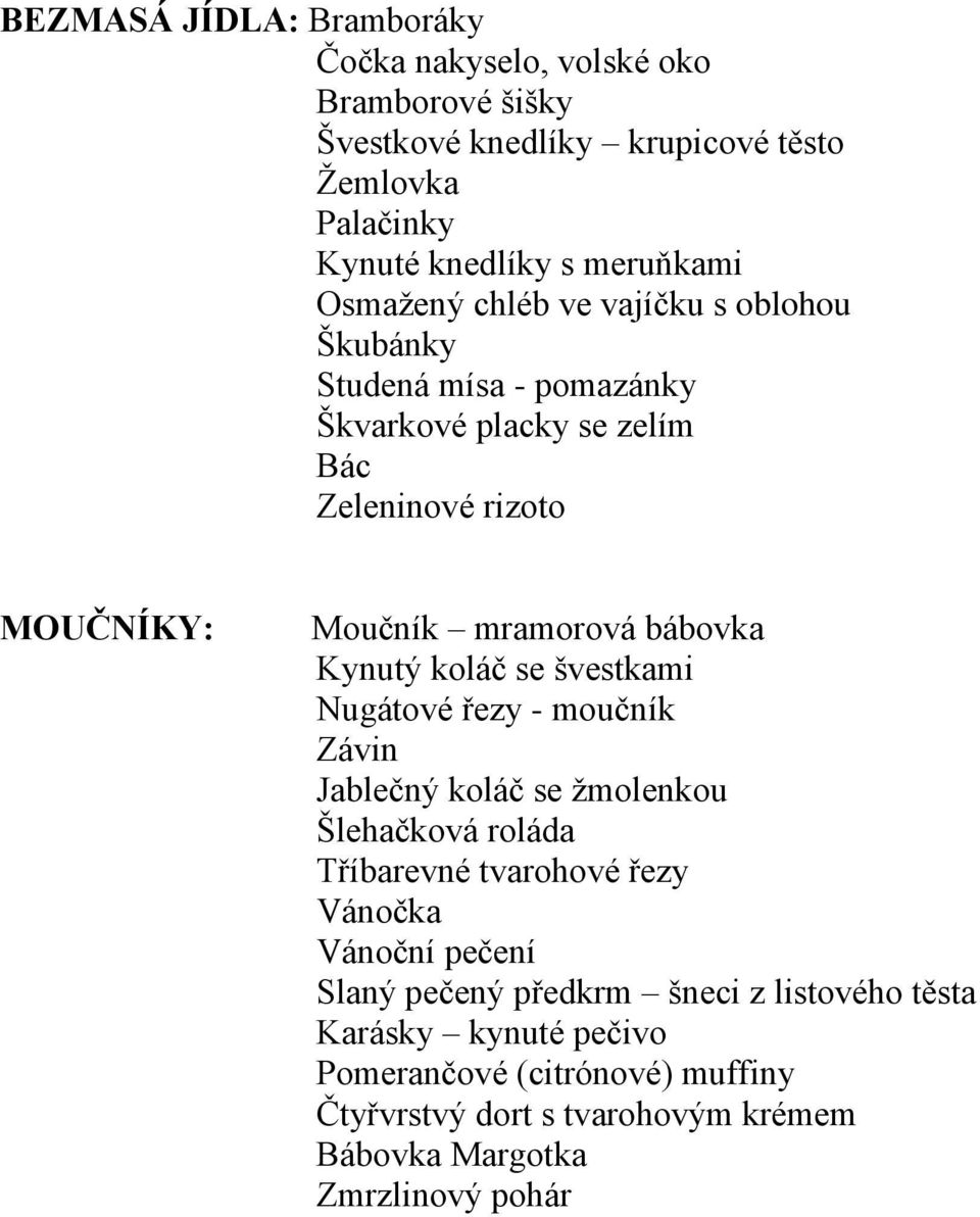 Kynutý koláč se švestkami Nugátové řezy - moučník Závin Jablečný koláč se žmolenkou Šlehačková roláda Tříbarevné tvarohové řezy Vánočka Vánoční pečení Slaný