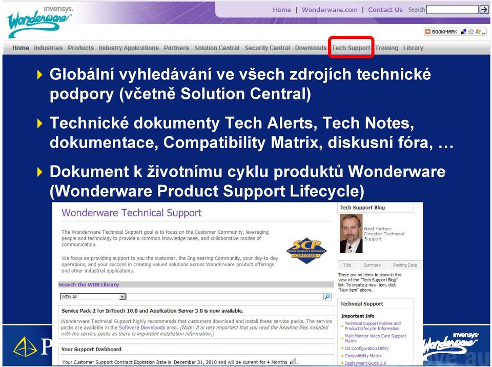 dokumentace, Compatibility Matrix, diskusní fóra, Dokument k