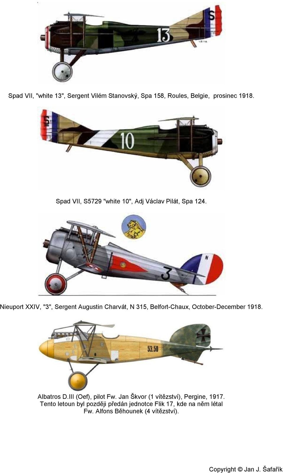 Nieuport XXIV, "3", Sergent Augustin Charvát, N 315, Belfort-Chaux, October-December 1918. Albatros D.