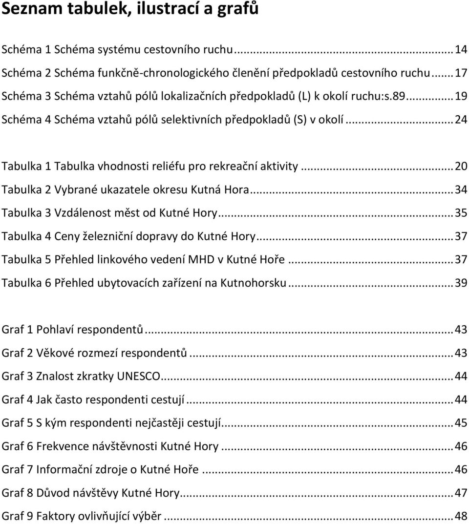 .. 24 Tabulka 1 Tabulka vhodnosti reliéfu pro rekreační aktivity... 20 Tabulka 2 Vybrané ukazatele okresu Kutná Hora... 34 Tabulka 3 Vzdálenost měst od Kutné Hory.