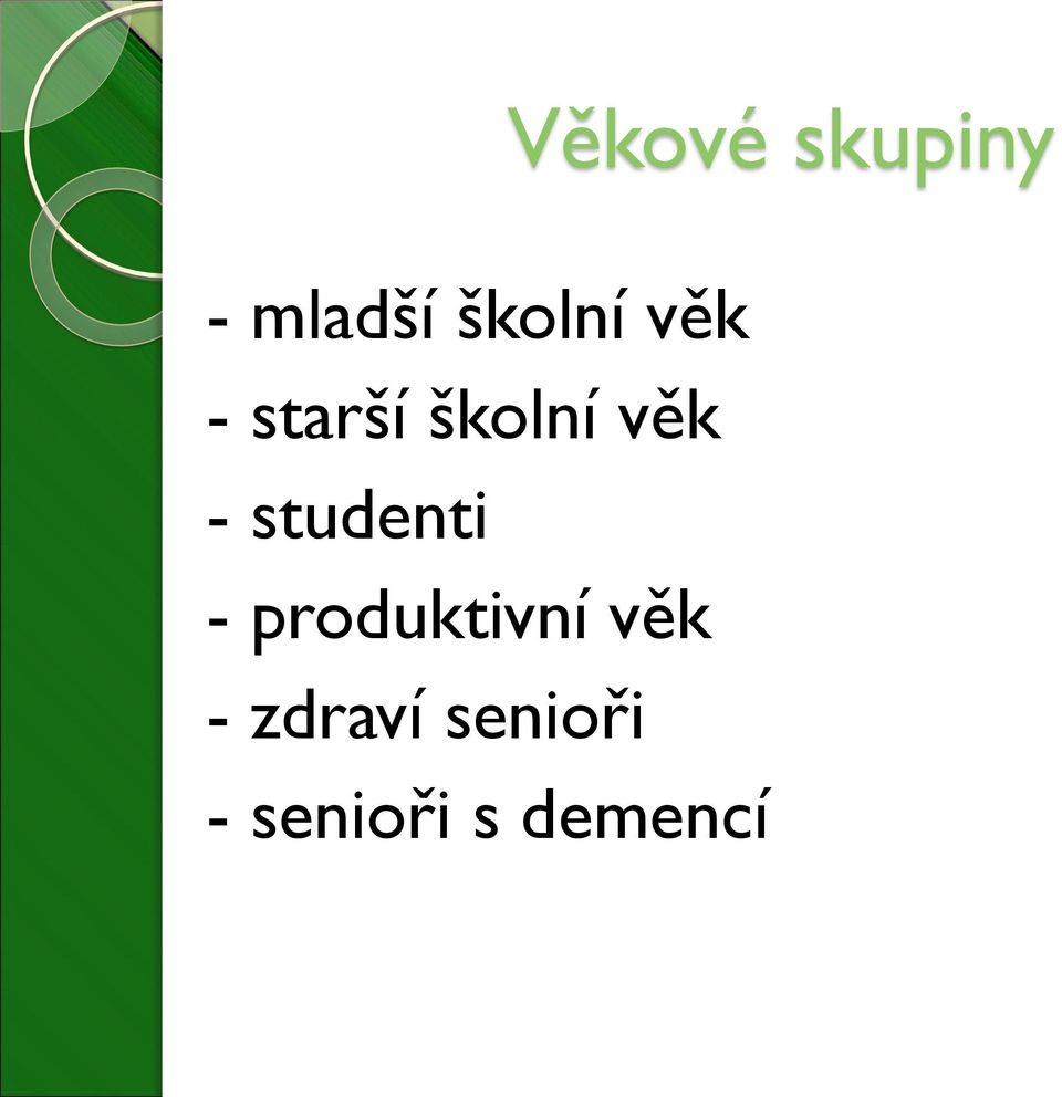 věk - studenti - produktivní