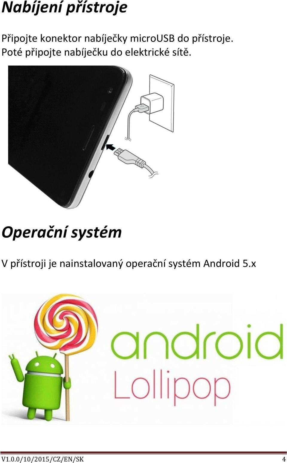 Poté připojte nabíječku do elektrické sítě.