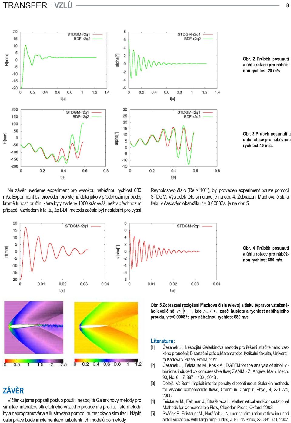 Experiment byl proveden pro stejná data jako v předchozím případě, kromě tuhosti pružin, které byly zvoleny 1000 krát vyšší než v předchozím případě.