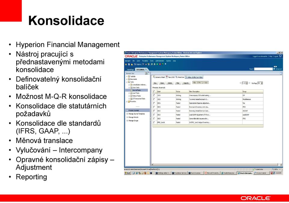 Konsolidace dle statutárních požadavků Konsolidace dle standardů (IFRS, GAAP,.