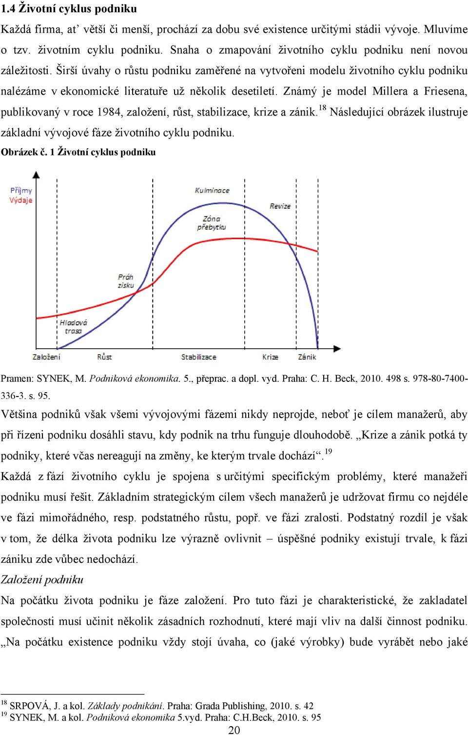 Širší úvahy o růstu podniku zaměřené na vytvořeni modelu ţivotního cyklu podniku nalézáme v ekonomické literatuře uţ několik desetiletí.