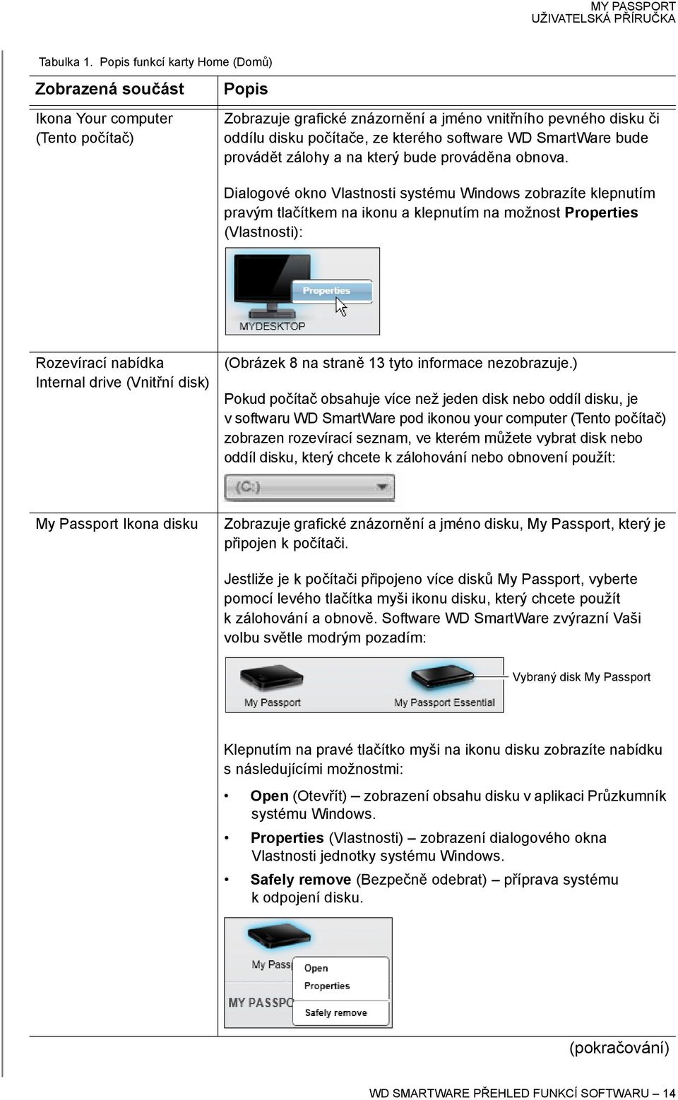 WD SmartWare bude provádět zálohy a na který bude prováděna obnova.