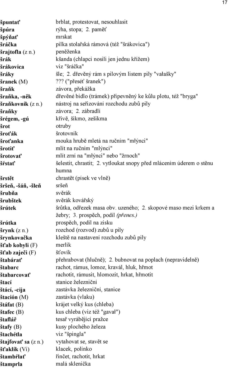 ) örynkovačka öťab kobyli (F) öťab zaječi (F) ötab rať ötabarc ötabarcovať ötacì öt cì, -cija ötaciûn (M) öt fat (B) ötafec (B) ötafl ř ötafy (B) ötachètla ötajfovať sa (z n.