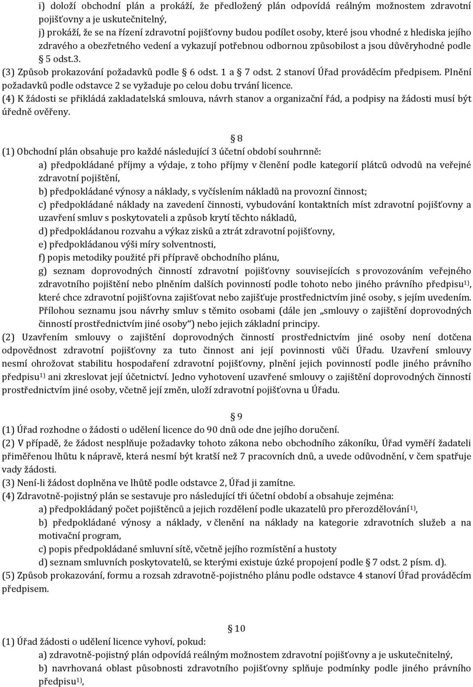 2 stanoví Úřad prováděcím předpisem. Plnění požadavků podle odstavce 2 se vyžaduje po celou dobu trvání licence.