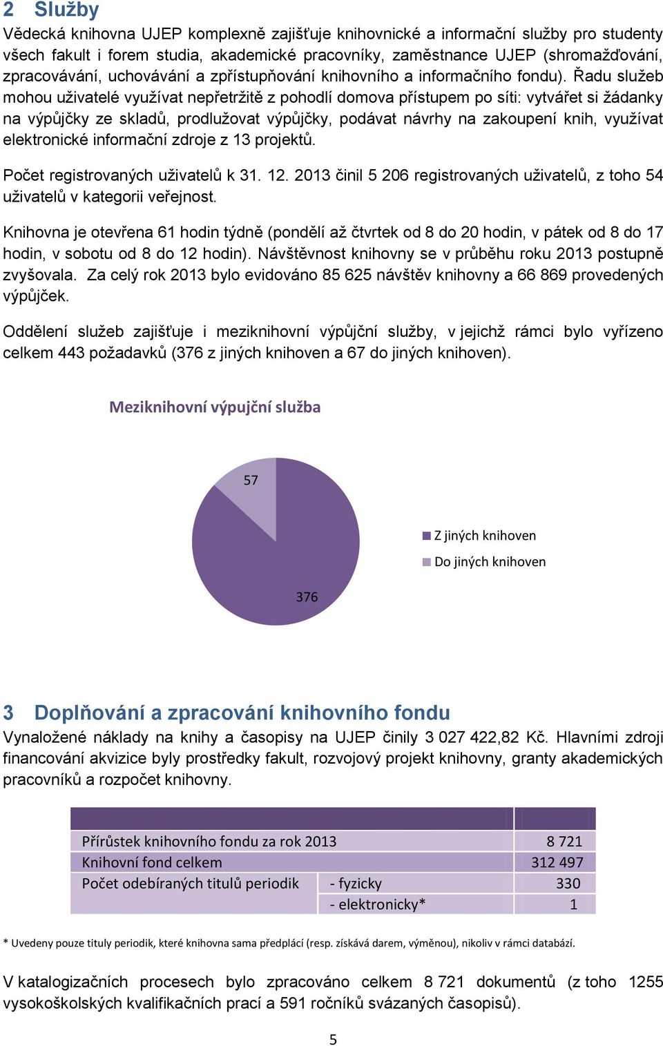 Řadu služeb mohou uživatelé využívat nepřetržitě z pohodlí domova přístupem po síti: vytvářet si žádanky na výpůjčky ze skladů, prodlužovat výpůjčky, podávat návrhy na zakoupení knih, využívat