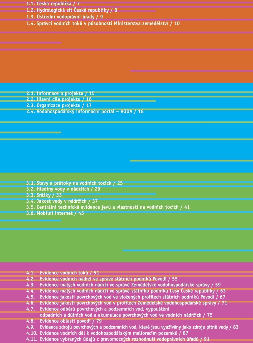 4. Jakost vody v nádržích / 37 3.5. Centrální technická evidence jevů a vlastností na vodních tocích / 41 3.6. Mobilní internet / 45 4.1. Evidence vodních toků / 51 4.2.