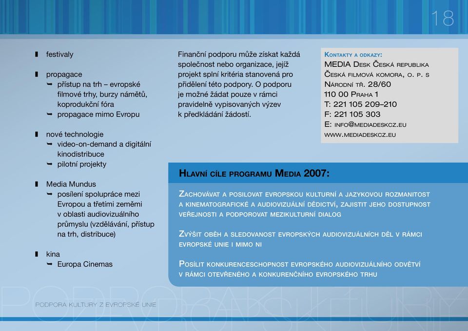 nebo organizace, jejíž projekt splní kritéria stanovená pro přidělení této podpory. O podporu je možné žádat pouze v rámci pravidelně vypisovaných výzev k předkládání žádostí.