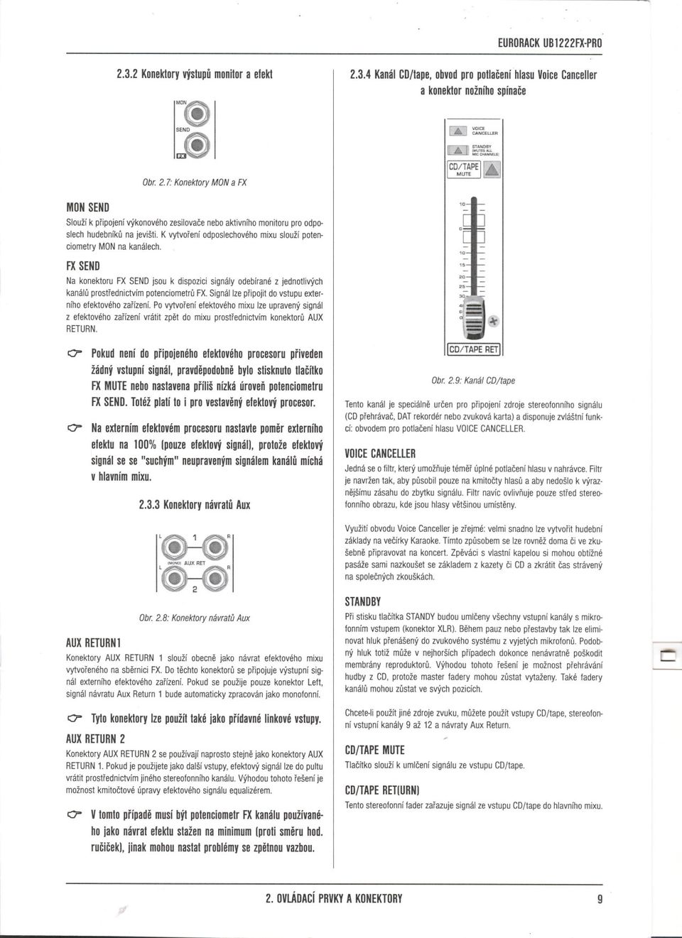 FXSEND Na konektorufxsendjsou k dispozicisignályodebíranéz jednotlivých kanáluprostrednictvímpotenciometrufx.signálzepripojitdovstupuexterníhoefektovéhozarízení.