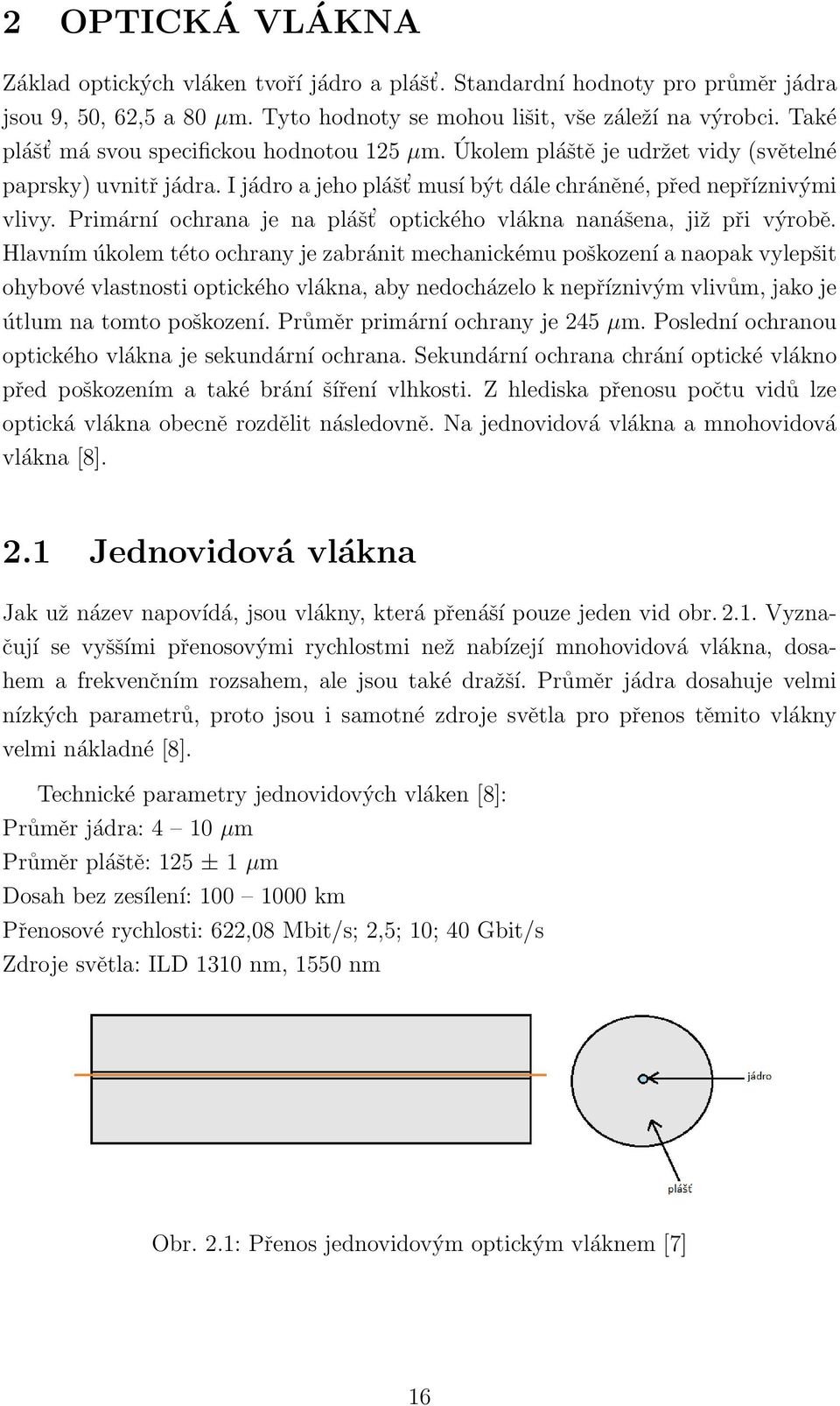 Primární ochrana je na plášt optického vlákna nanášena, již při výrobě.