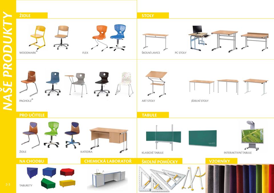 ŽIDLE KATEDRA KLASICKÉ TABULE INTERAKTIVNÍ TABULE NA