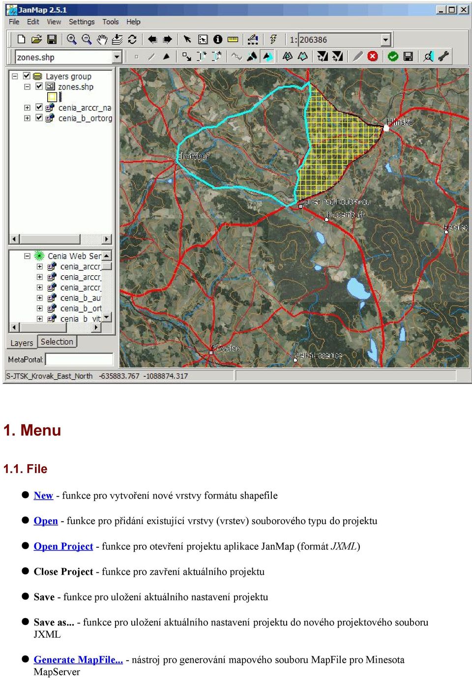 zavření aktuálního projektu Save - funkce pro uložení aktuálního nastavení projektu Save as.