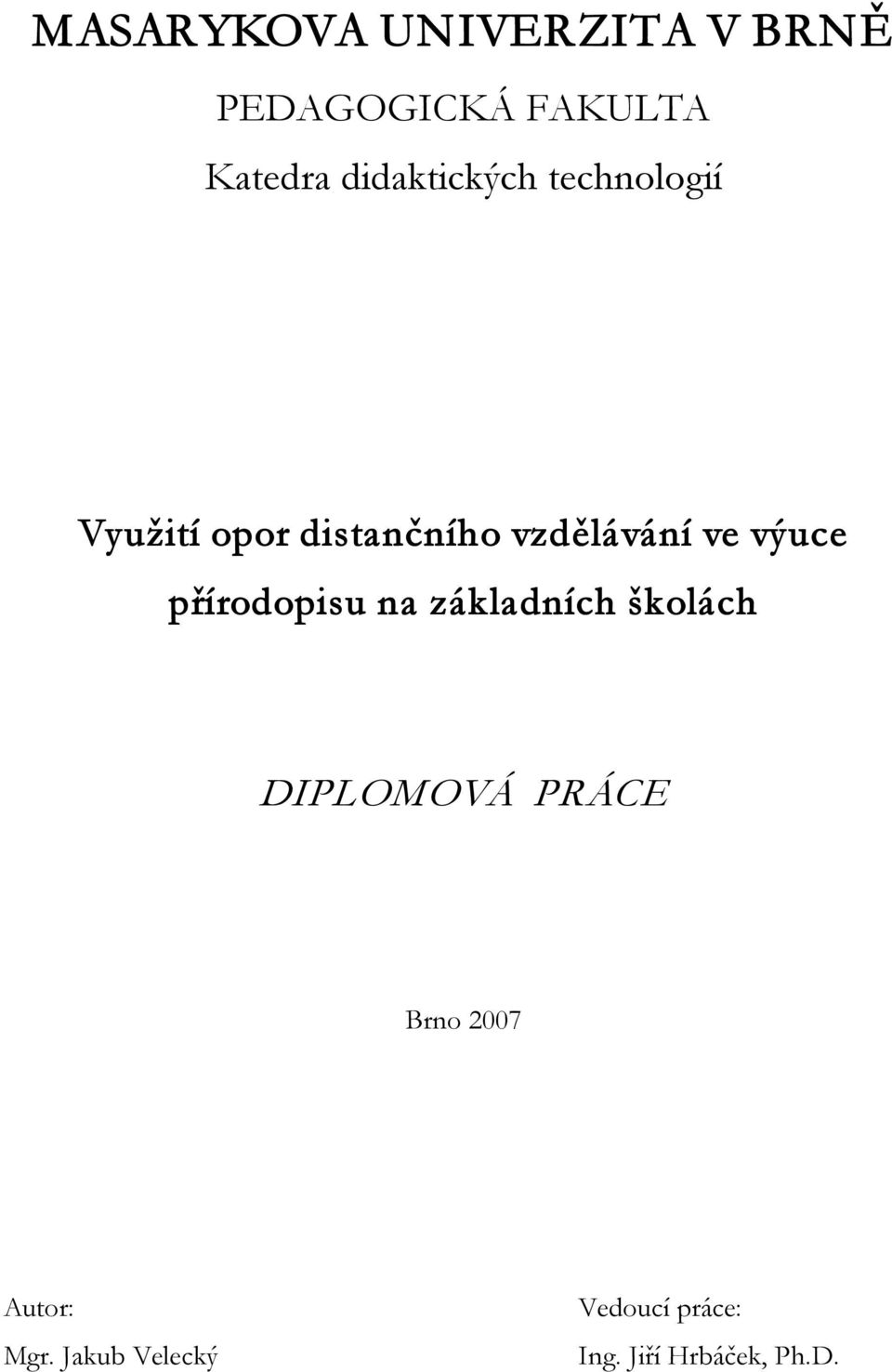 vzdělávání ve výuce přírodopisu na základních školách