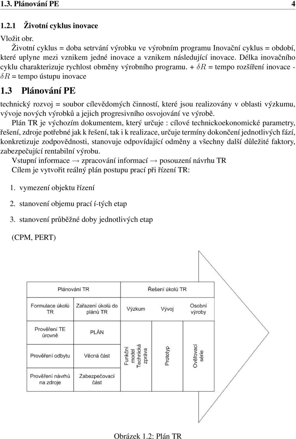 Délka inovačního cyklu charakterizuje rychlost obměny výrobního programu. + δr = tempo rozšíření inovace - δr = tempo ústupu inovace 1.