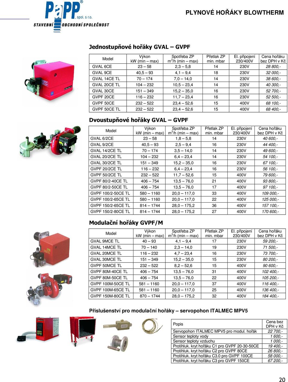 300,- GVAL 30CE 151 349 15,2 35,0 16 230V 52 700,- GVPF 20CE 116 232 11,7 23,4 16 230V 52 500,- GVPF 50CE 232 522 23,4 52,6 15 400V 68 100,- GVPF 50CE TL 232 522 23,4 52,6 15 400V 68 400,-