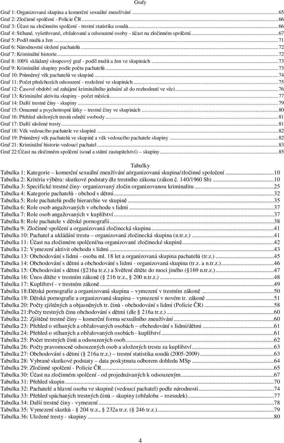 .. 72 Graf 7: Kriminální historie... 72 Graf 8: 100% skládaný sloupcový graf - podíl mužů a žen ve skupinách... 73 Graf 9: Kriminální skupiny podle počtu pachatelů.