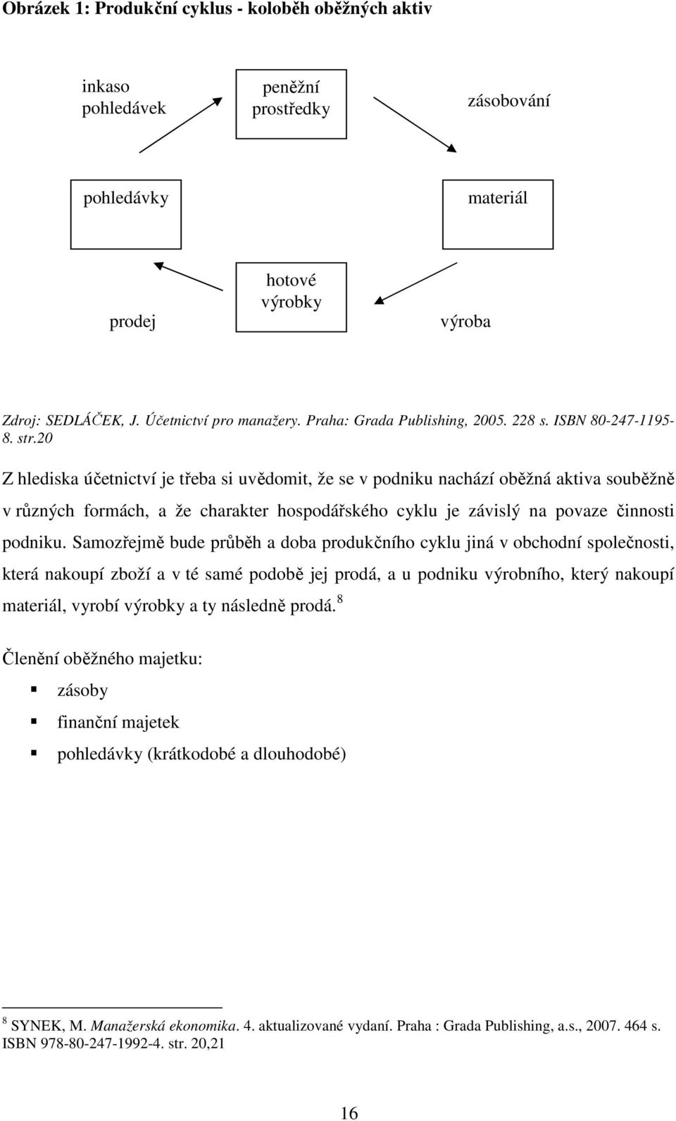 20 Z hlediska účetnictví je třeba si uvědomit, že se v podniku nachází oběžná aktiva souběžně v různých formách, a že charakter hospodářského cyklu je závislý na povaze činnosti podniku.