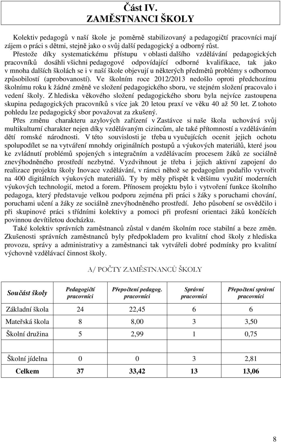 škole objevují u některých předmětů problémy s odbornou způsobilostí (aprobovaností).