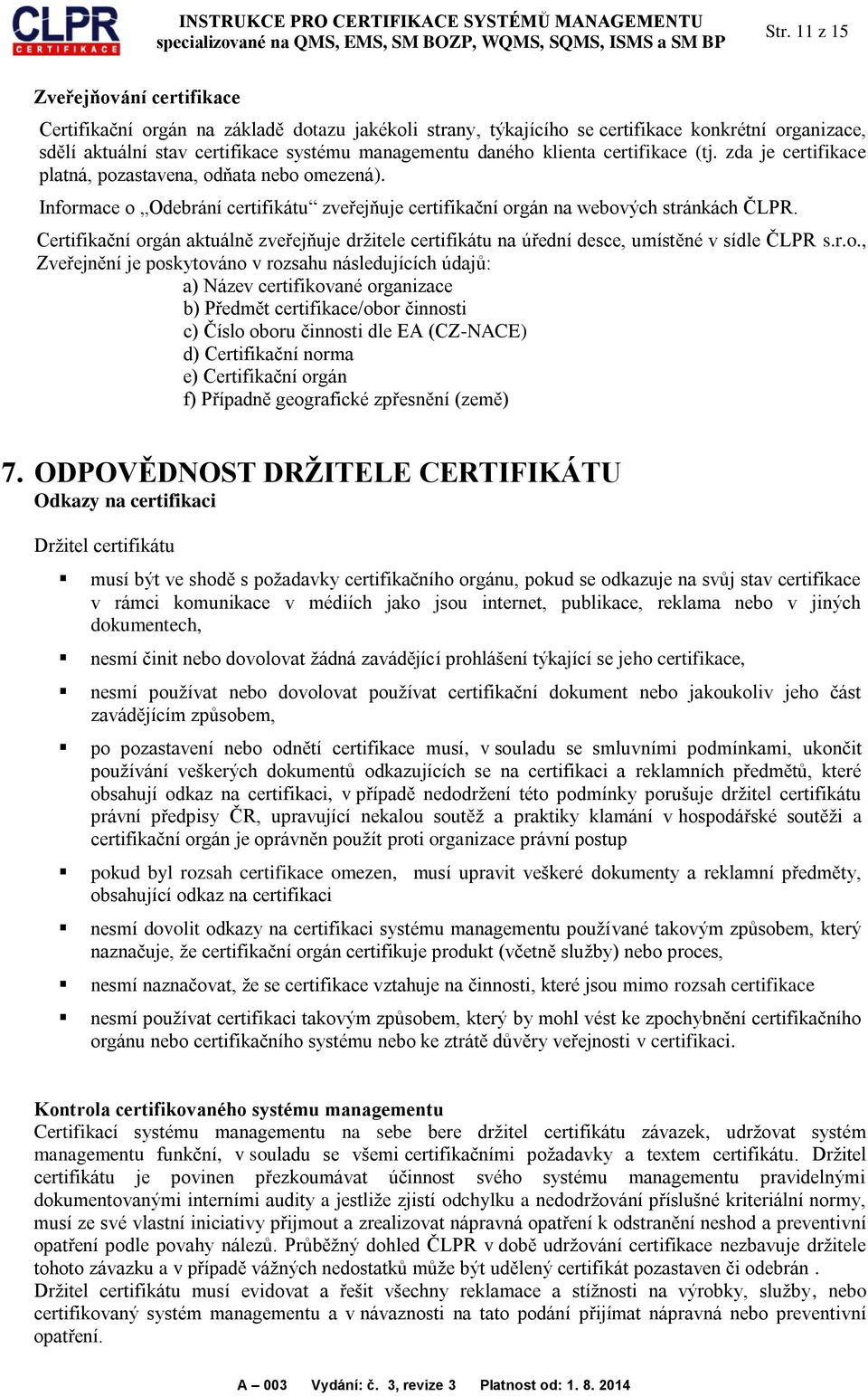 Certifikační or