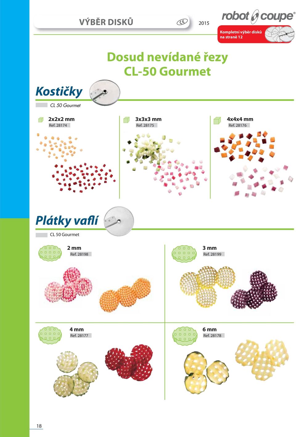 28174 Dosud nevídané řezy CL-50 Gourmet 3x3x3 mm4x4x4 mm Ref.
