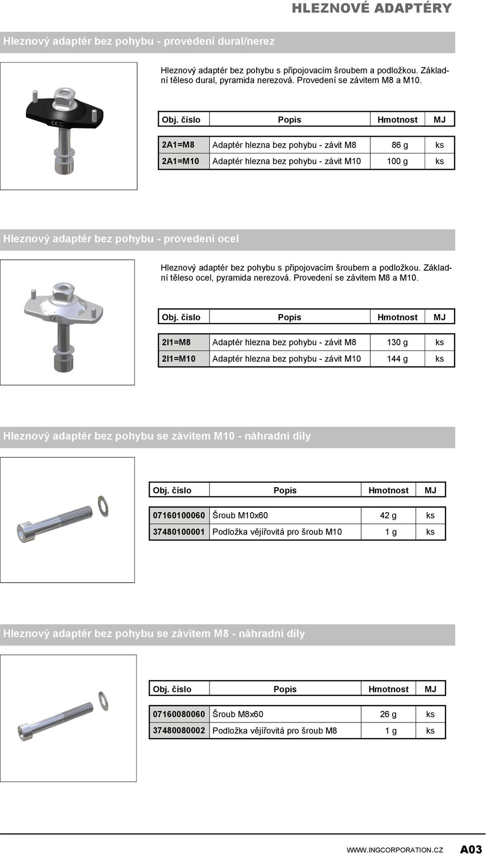 2A1=M8 Adaptér hlezna bez pohybu - závit M8 86 g ks 2A1=M10 Adaptér hlezna bez pohybu - závit M10 100 g ks Hleznový adaptér bez pohybu - provedení ocel Hleznový adaptér bez pohybu s připojovacím