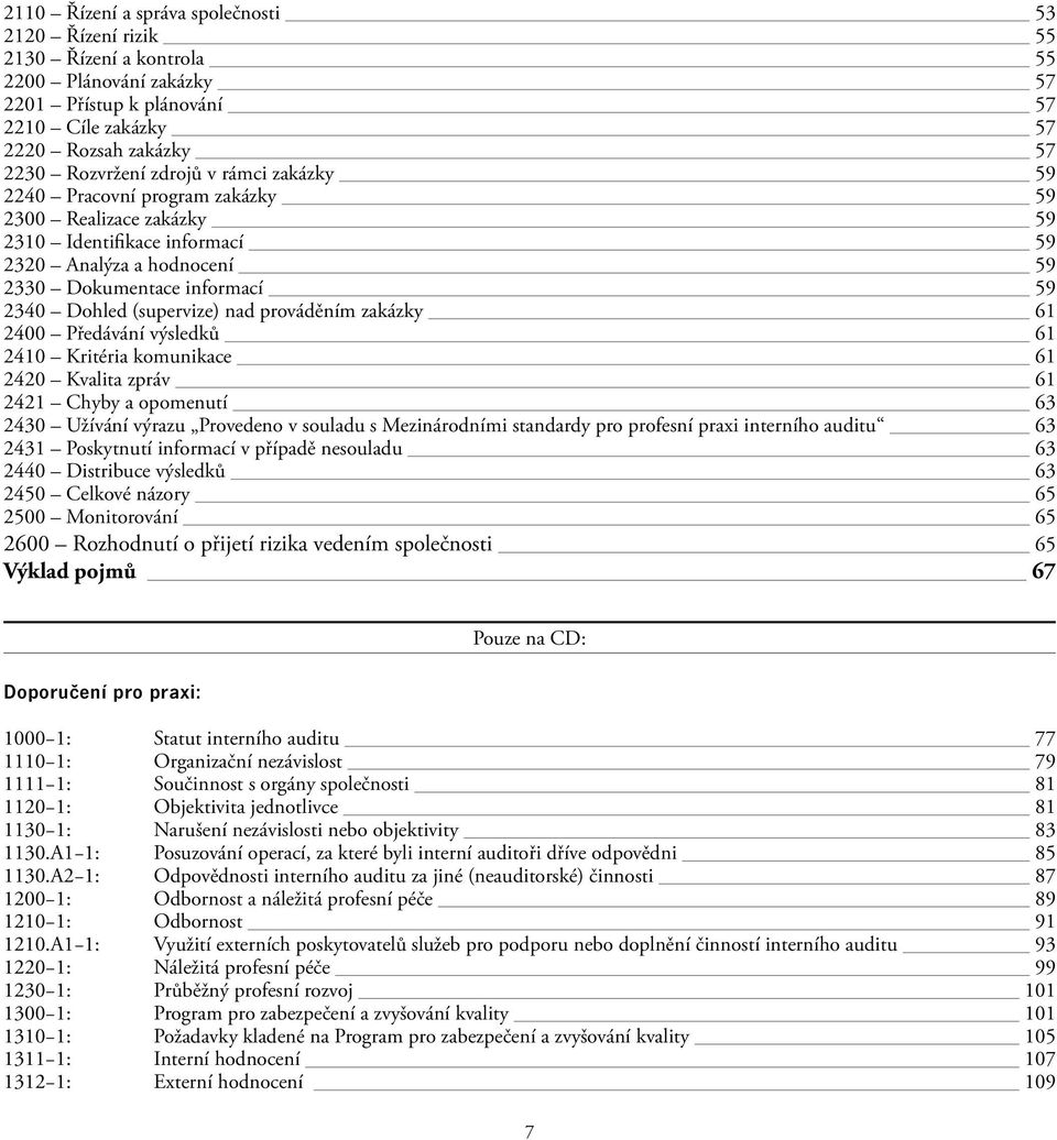 nad prováděním zakázky 61 2400 Předávání výsledků 61 2410 Kritéria komunikace 61 2420 Kvalita zpráv 61 2421 Chyby a opomenutí 63 2430 Užívání výrazu Provedeno v souladu s Mezinárodními standardy pro