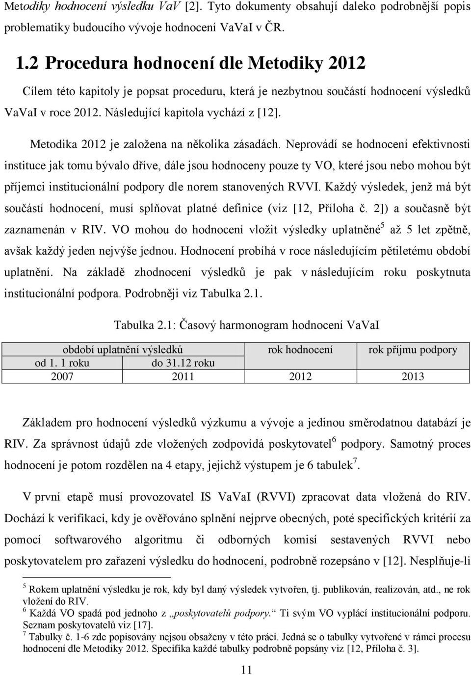 Metodika 2012 je založena na několika zásadách.