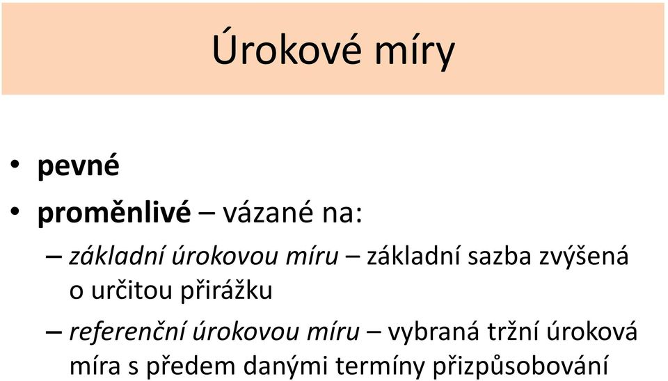 určitou přirážku referenční úrokovou míru