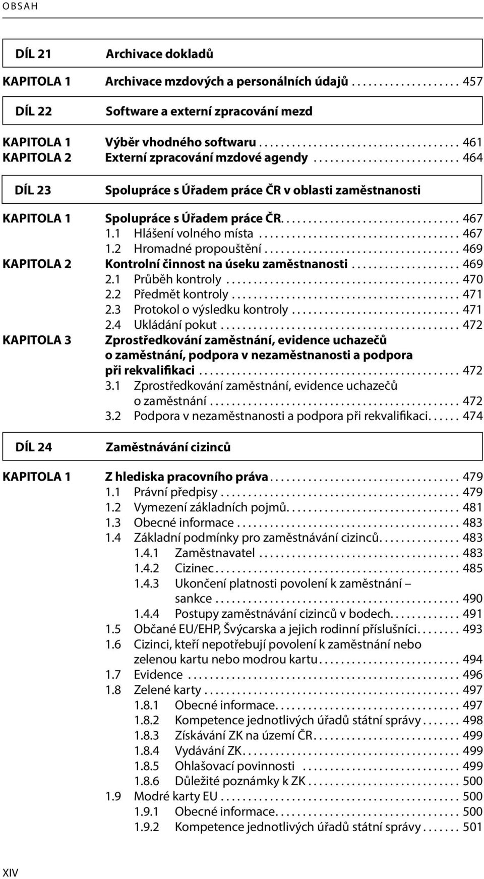 ................................ 467 1.1 Hlášení volného místa..................................... 467 1.2 Hromadné propouštění.................................... 469 KAPITOLA 2 Kontrolní činnost na úseku zaměstnanosti.