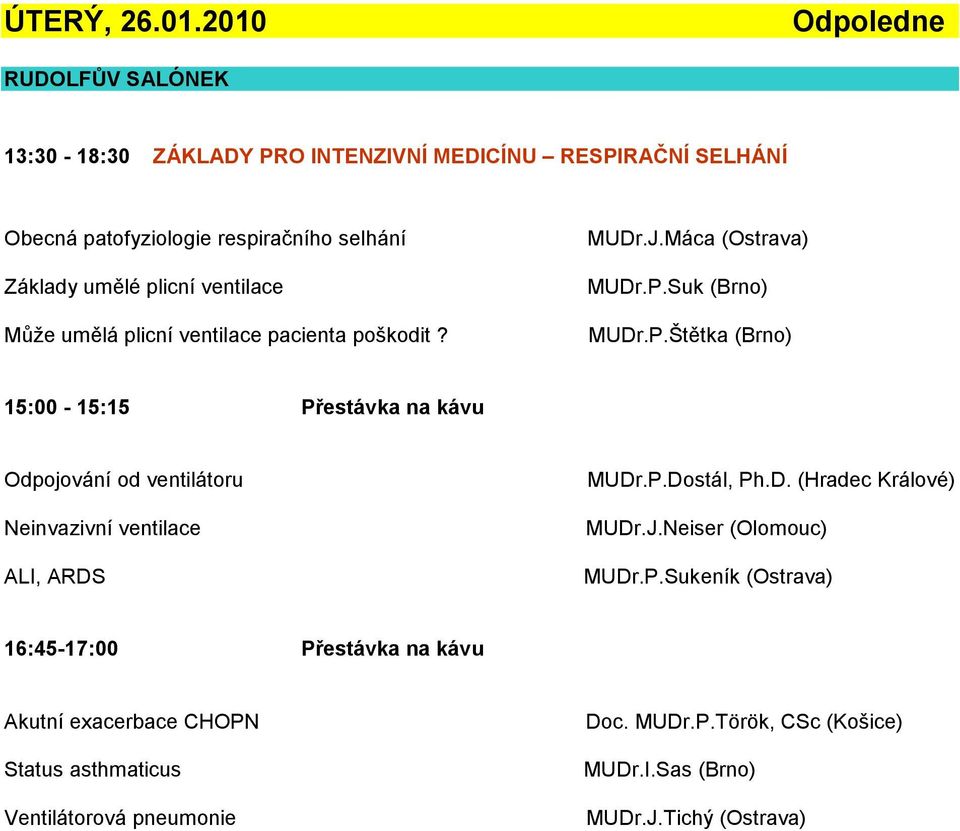 ventilace Může umělá plicní ventilace pacienta poškodit? MUDr.J.Máca (Ostrava) MUDr.P.