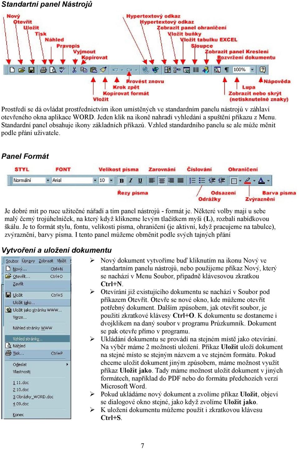 Panel Formát Je dobré mít po ruce užitečné nářadí a tím panel nástrojů - formát je.