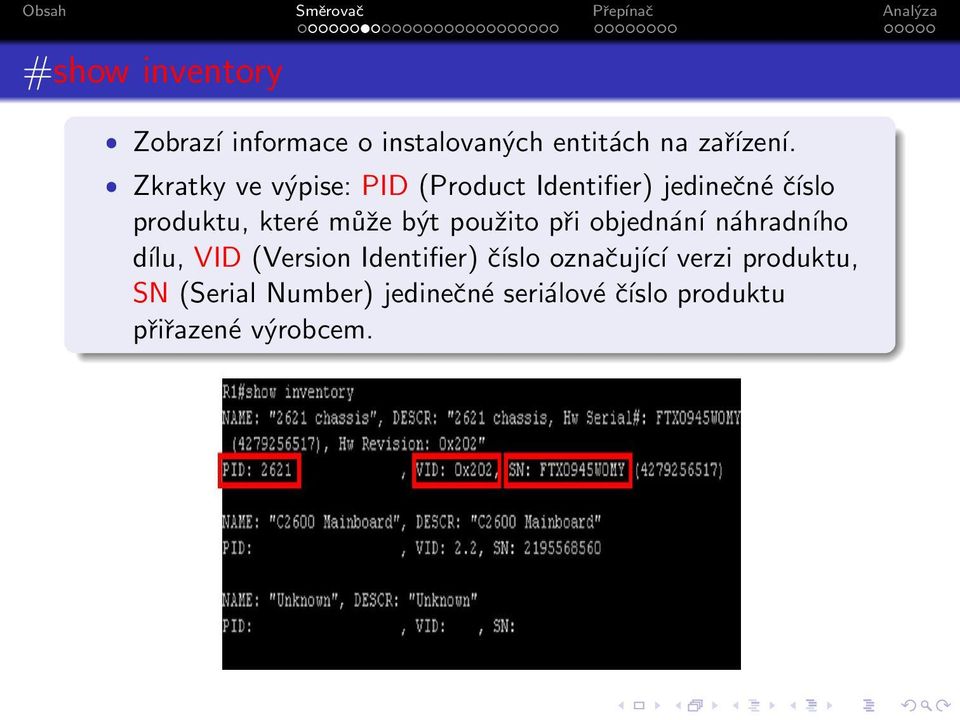 být použito při objednání náhradního dílu, VID (Version Identifier) číslo