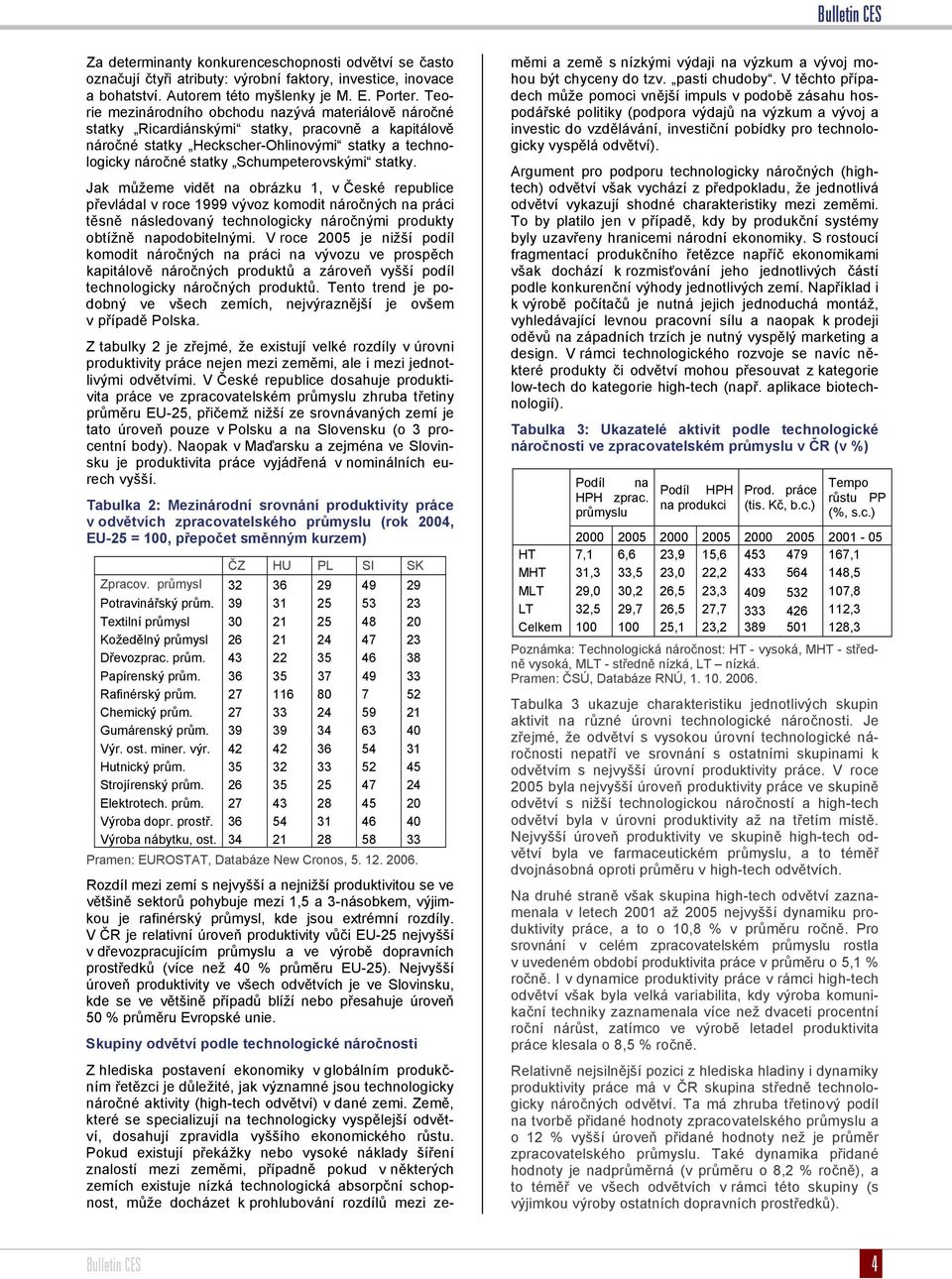 statky. Jak můžeme vidět na obrázku 1, v České republice převládal v roce 1999 vývoz komodit náročných na práci těsně následovaný technologicky náročnými produkty obtížně napodobitelnými.