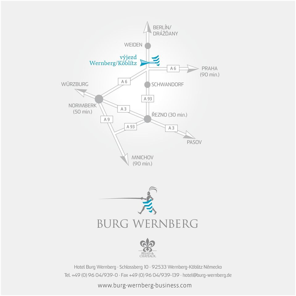 ) Hotel Burg Wernberg Schlossberg 10 92533 Wernberg-Köblitz Německo Tel.