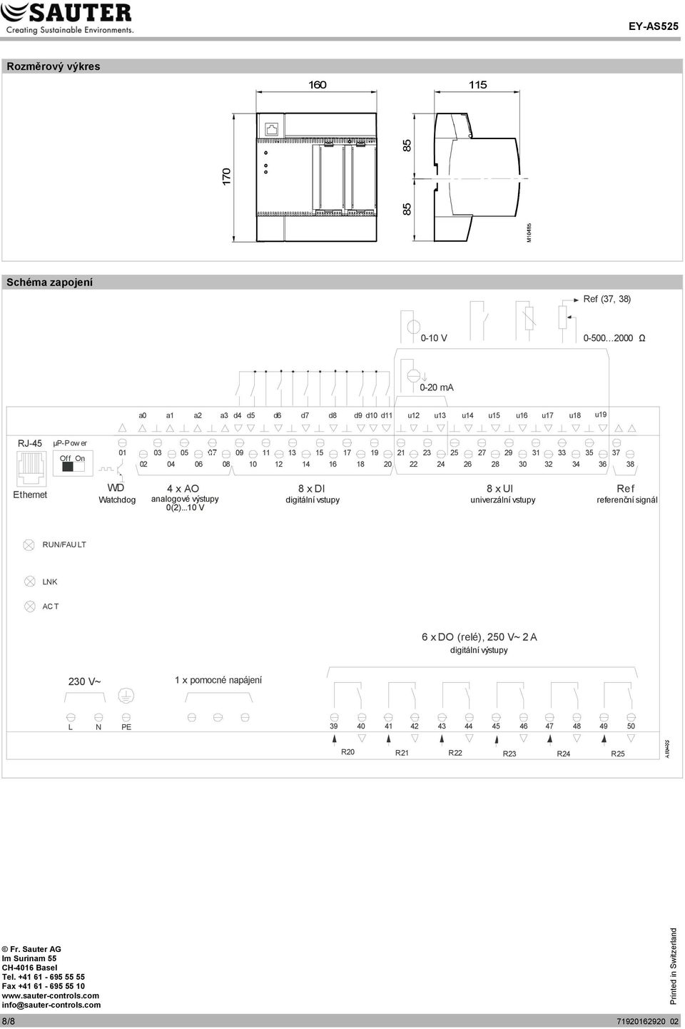 31 32 33 34 35 36 37 38 Ethernet WD Watchdog 4 x AO 8 x DI 8 x UI Ref analogové výstupy 0(2).