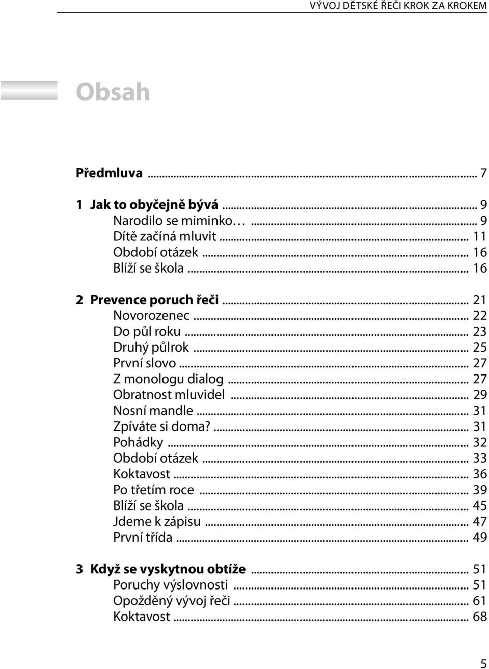 .. 27 Obratnost mluvidel... 29 Nosní mandle... 31 Zpíváte si doma?... 31 Pohádky... 32 Období otázek... 33 Koktavost... 36 Po třetím roce.