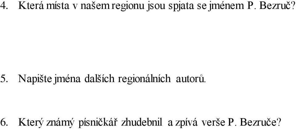 Napište jména dalších regionálních autorů.