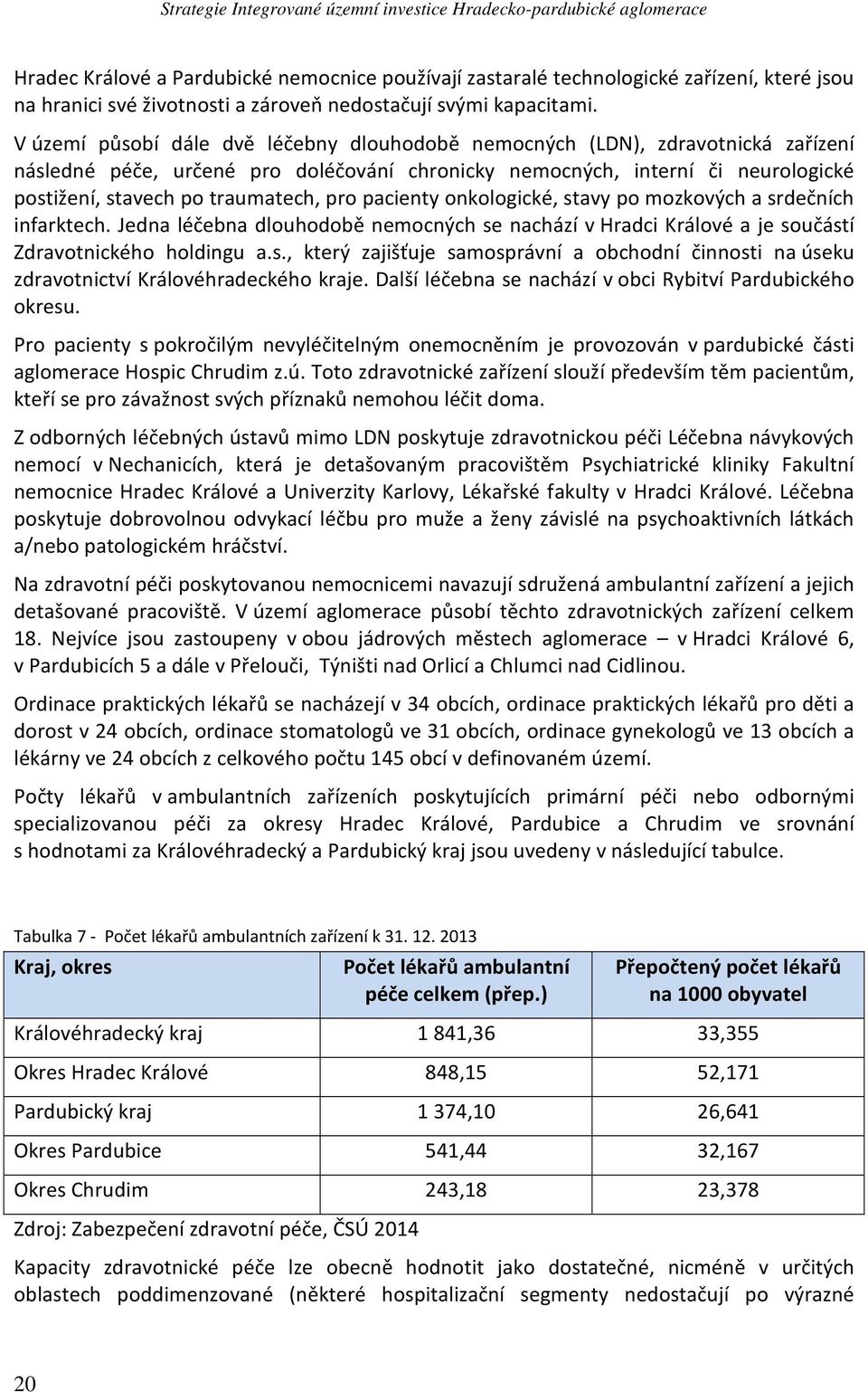 pro pacienty onkologické, stavy po mozkových a srdečních infarktech. Jedna léčebna dlouhodobě nemocných se nachází v Hradci Králové a je součástí Zdravotnického holdingu a.s., který zajišťuje samosprávní a obchodní činnosti na úseku zdravotnictví Královéhradeckého kraje.