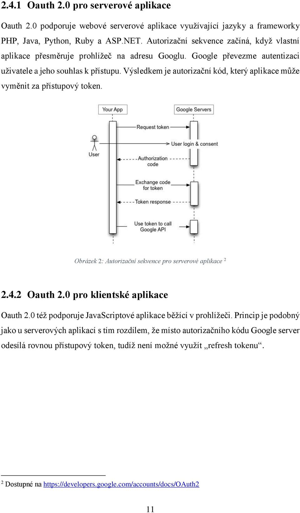 Výsledkem je autorizační kód, který aplikace může vyměnit za přístupový token. Obrázek 2: Autorizační sekvence pro serverové aplikace 2 2.4.2 Oauth 2.0 pro klientské aplikace Oauth 2.