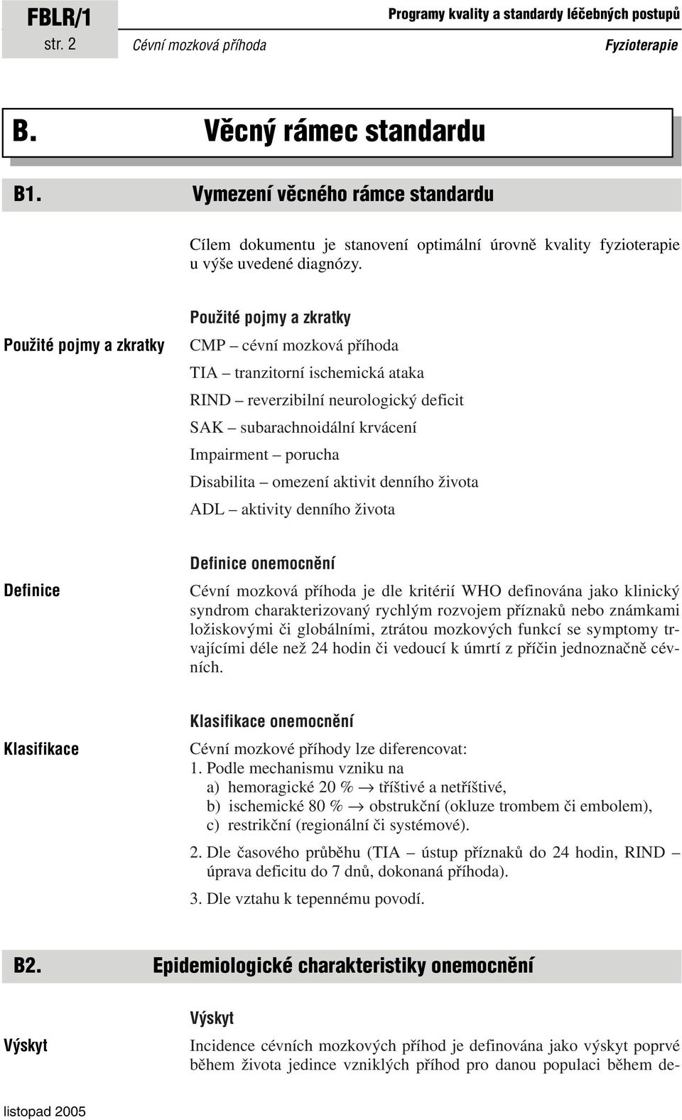 Použité pojmy a zkratky Použité pojmy a zkratky CMP cévní mozková příhoda TIA tranzitorní ischemická ataka RIND reverzibilní neurologický deficit SAK subarachnoidální krvácení Impairment porucha