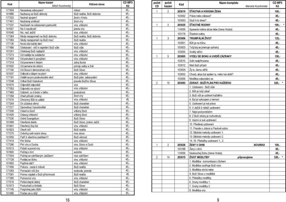 víra, vítězství 45,- 77364 Nikdy nezapomeň na Boží dobrotu Boží realita, Boží dobrota 45,- 77383 Nikdy nezapomeň na Boží moc! Boží realita 45,- 7730 Nová síla každý den!