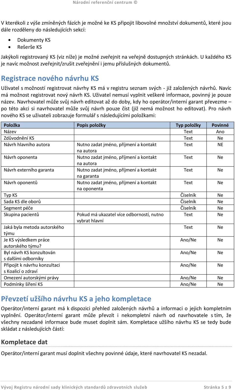 Registrace nového návrhu KS Uživatel s možností registrovat návrhy KS má v registru seznam svých - již založených návrhů. Navíc má možnost registrovat nový návrh KS.