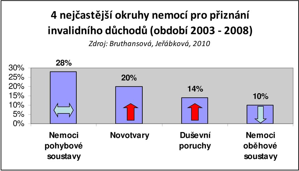 2010 30% 25% 20% 15% 10% 5% 0% 28% Nemoci pohybové